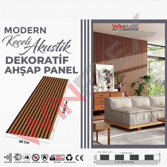 Keçeli Dekoratif Ahşap Paneli-(BAMBU)-15 Cm