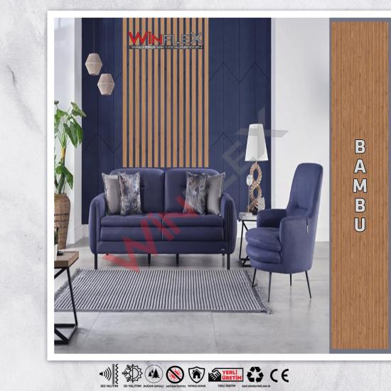 Dekoratif Ahşap Duvar Paneli - (Bambu) - 10 cm