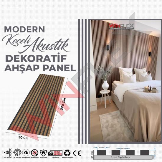 Keçeli Dekoratif Ahşap Paneli-(Pera)-10 Cm