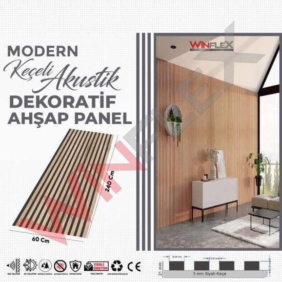 Keçeli Dekoratif Ahşap Paneli-(Flora)-10 Cm